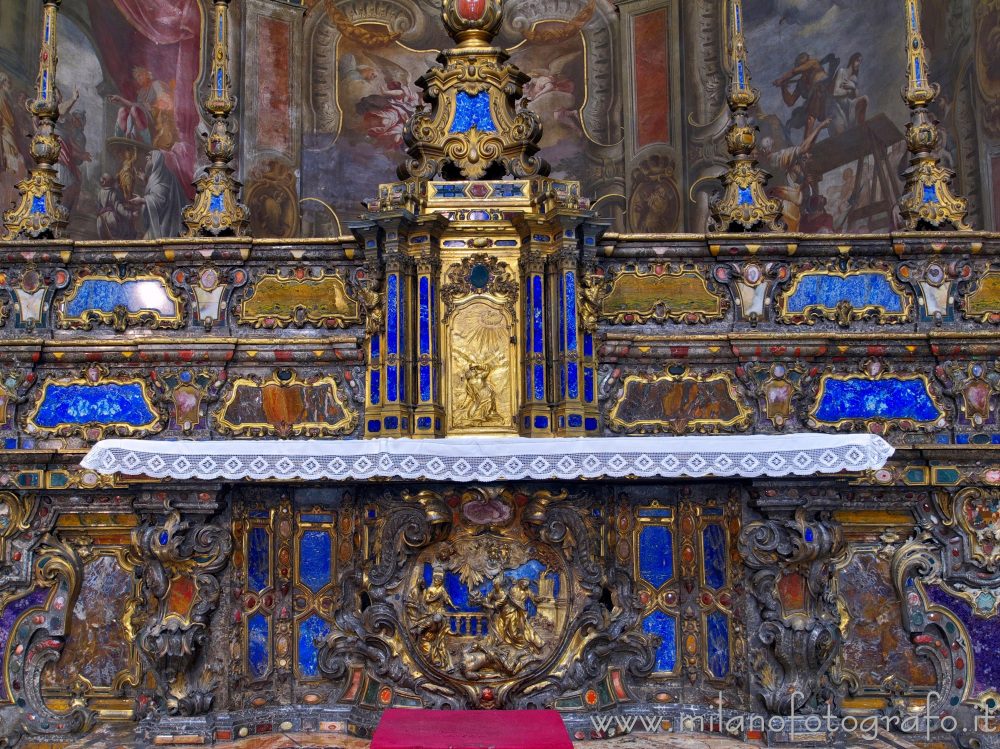Milan (Italy) - Central part of the main altar of the Church of Sant'Alessandro da Zebedia